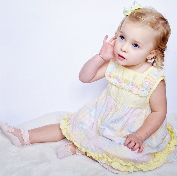SS24 Lor Miral Girls Lemon, Green & Pink Dress
