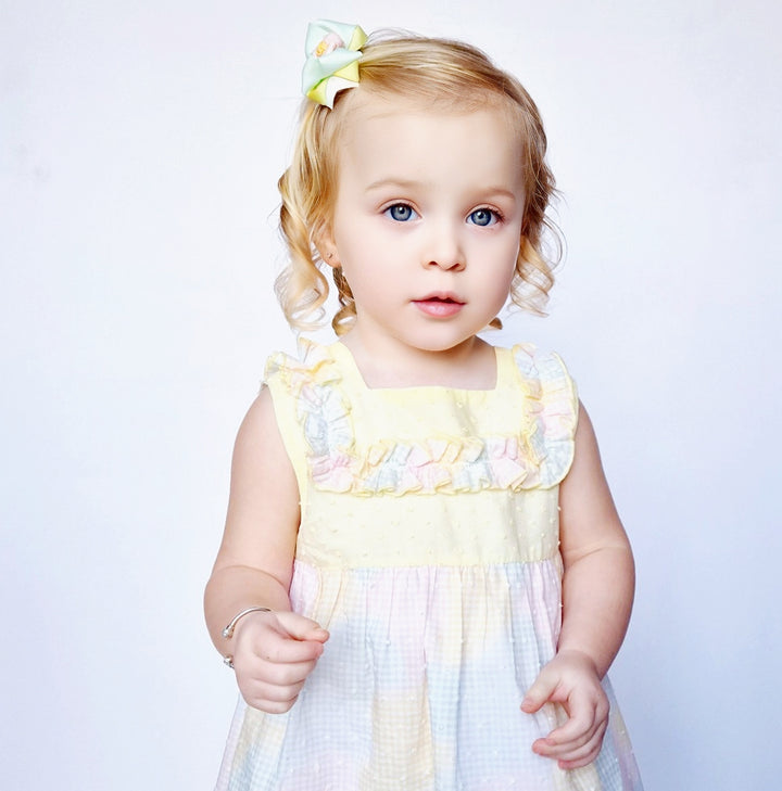 SS24 Lor Miral Girls Lemon, Green & Pink Dress