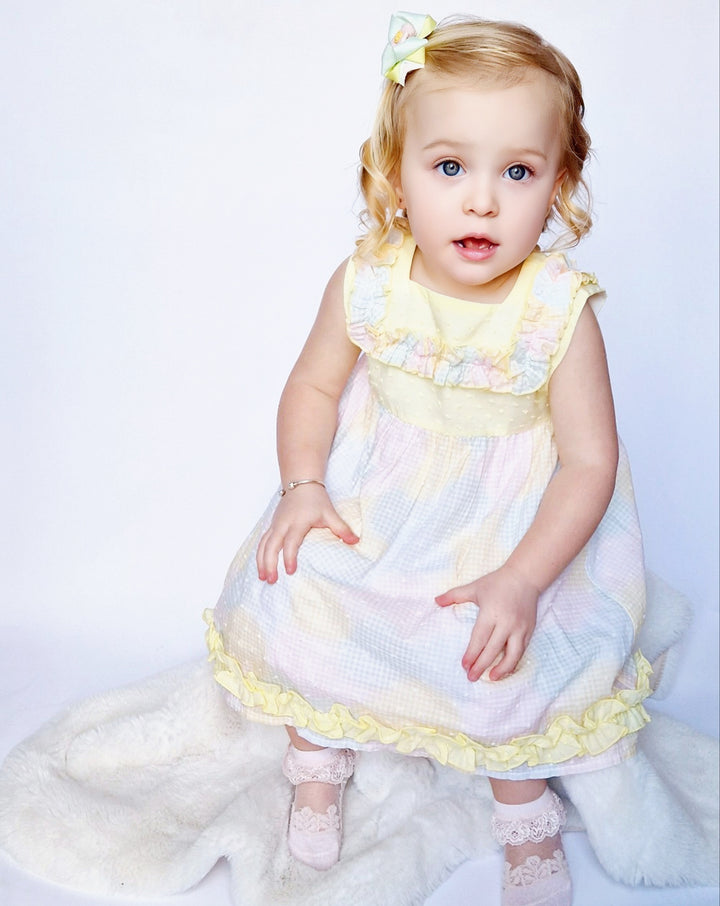 SS24 Lor Miral Girls Lemon, Green & Pink Dress
