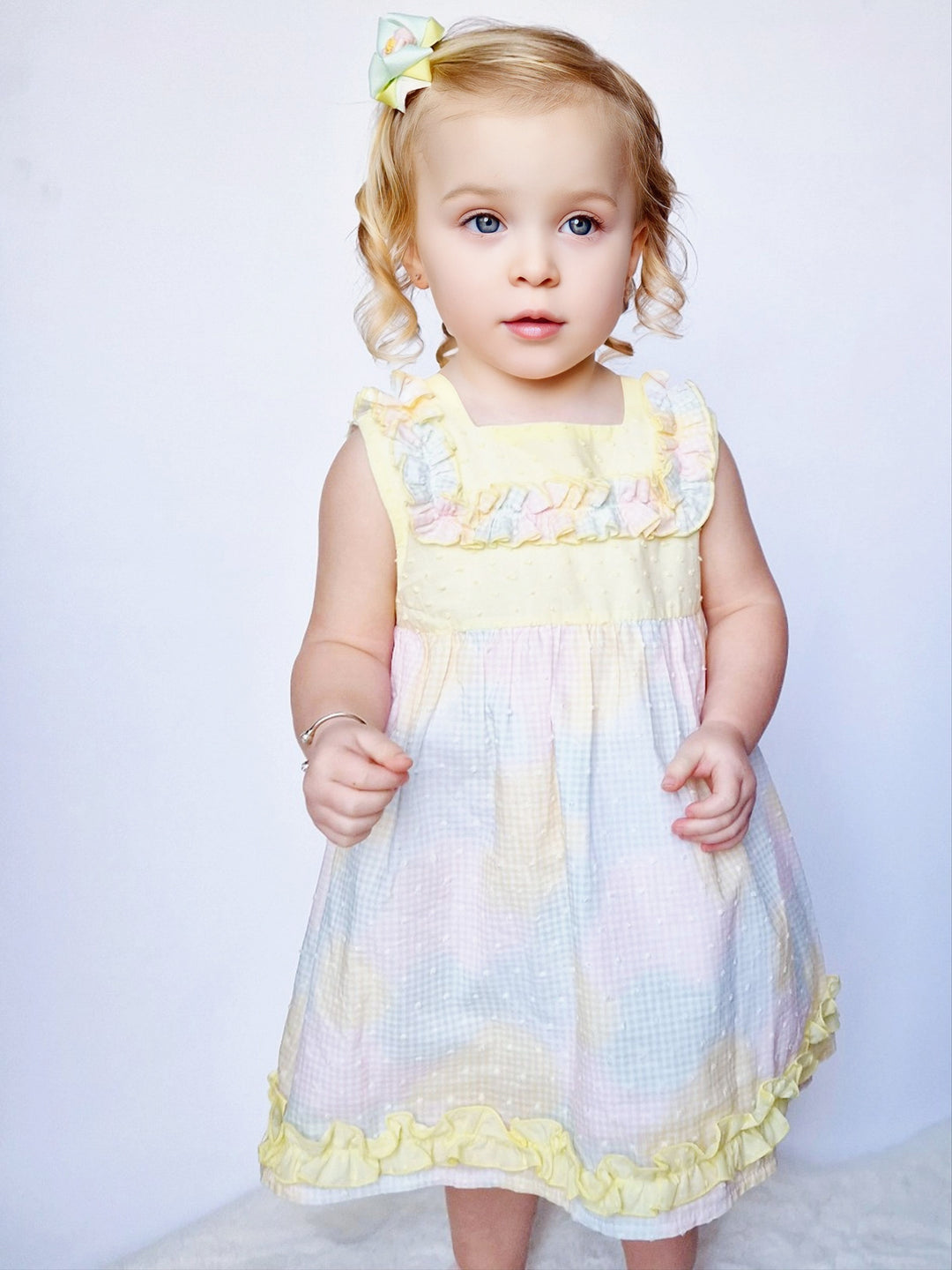 SS24 Lor Miral Girls Lemon, Green & Pink Dress