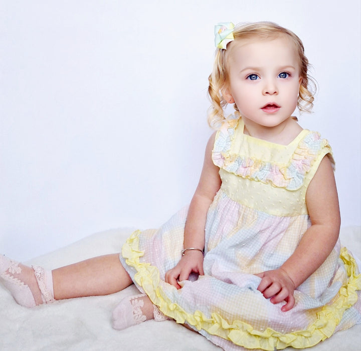 SS24 Lor Miral Girls Lemon, Green & Pink Dress