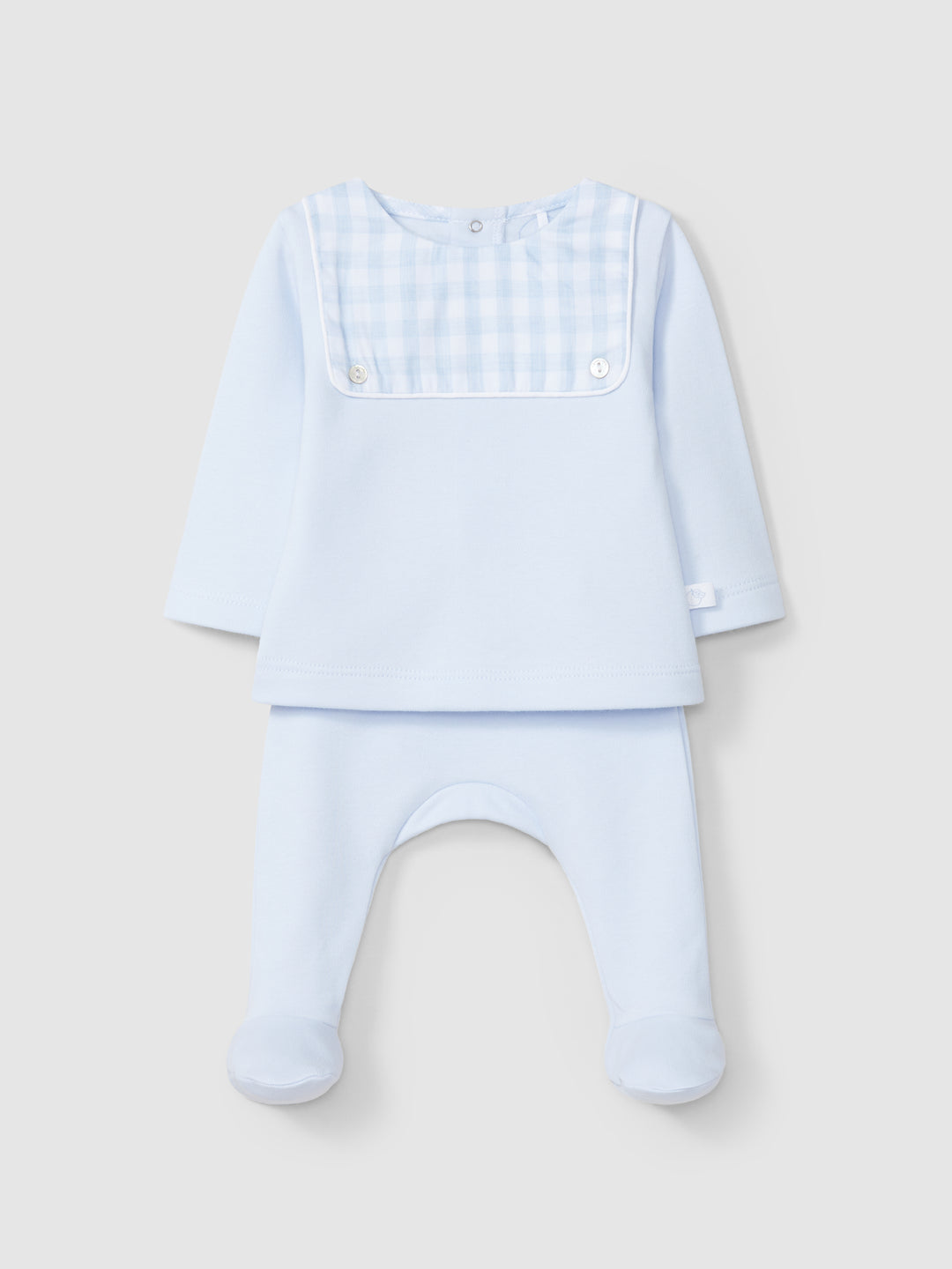 AW24 Laranjinha Baby Boys Blue & White Check Set I4026