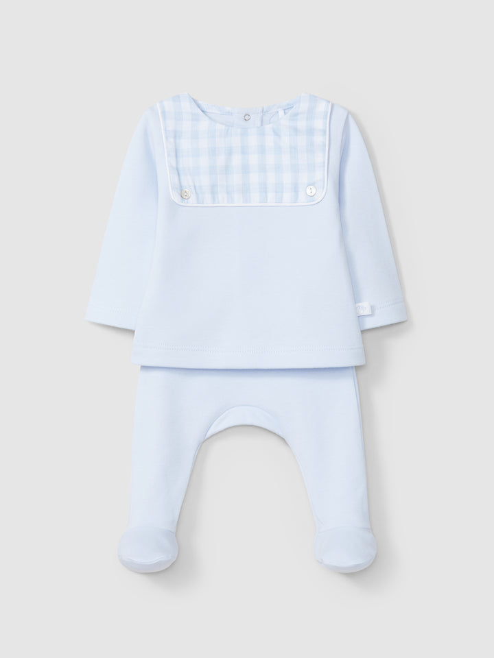 AW24 Laranjinha Baby Boys Blue & White Check Set I4026