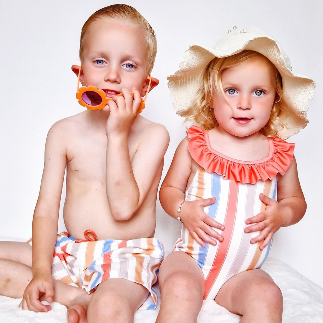 SS24 Laranjinha Boys Striped Swimming Trunks