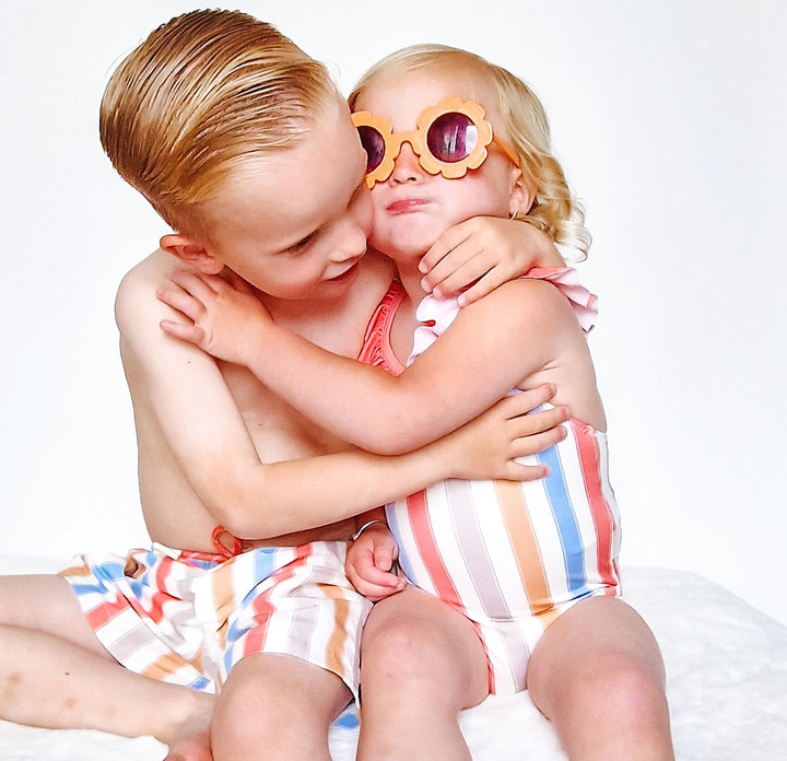 SS24 Laranjinha Boys Striped Swimming Trunks