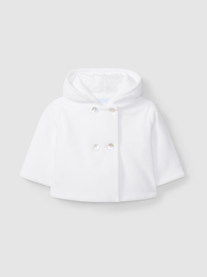 AW24 Laranjinha Baby White Velour Jacket I4008