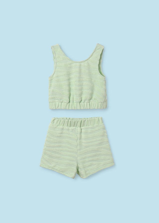 SS24 Mayoral Older Girls Pale Green Towelling Set 6278