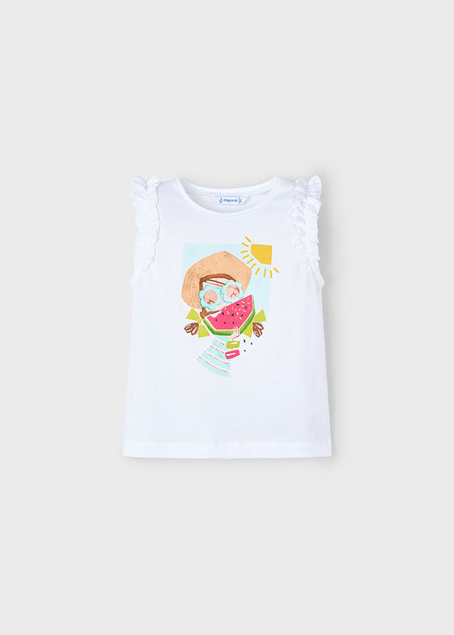 SS25 Mayoral Girls Watermelon Shorts Set 607 & 3021