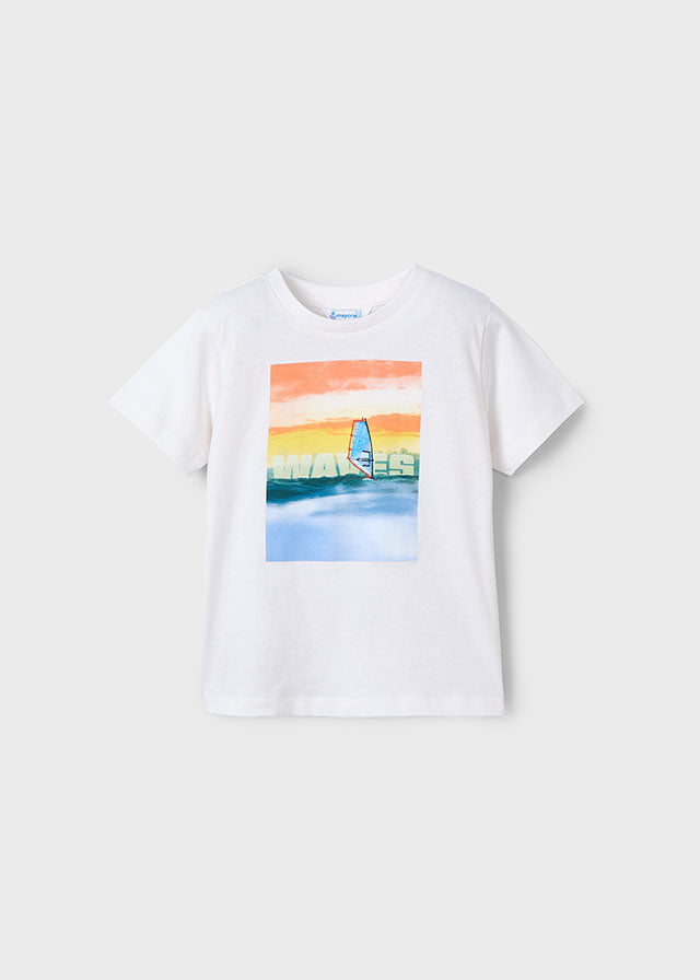 SS25 Mayoral Boys White & Blue Cotton T-Shirts (2 Pack) 3049