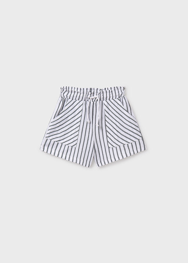 SS25 Mayoral Older Girls Black & White Shorts 6219