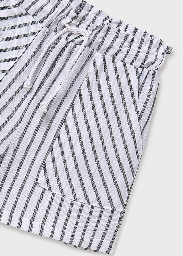 SS25 Mayoral Older Girls Black & White Shorts 6219