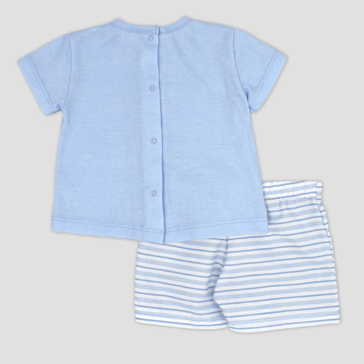 SS25 Rapife Baby Boys Blue & White Shorts Set