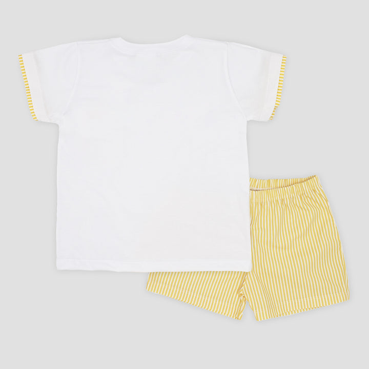 SS25 Rapife Boys Yellow & White Stripe Shorts Set