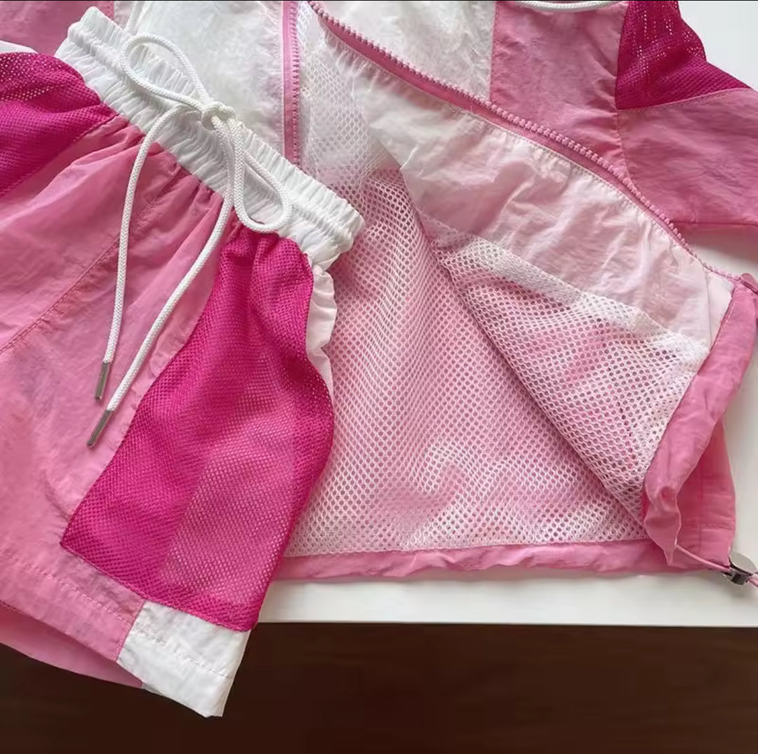 Dottie Pink & White Shorts Set