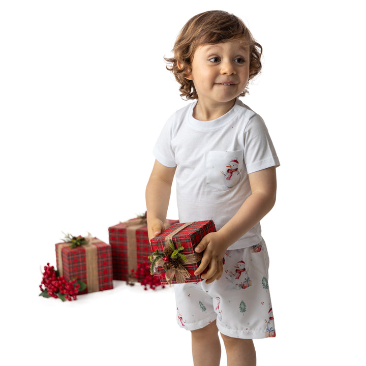 Meia Pata Boys Snowman Swim Shorts
