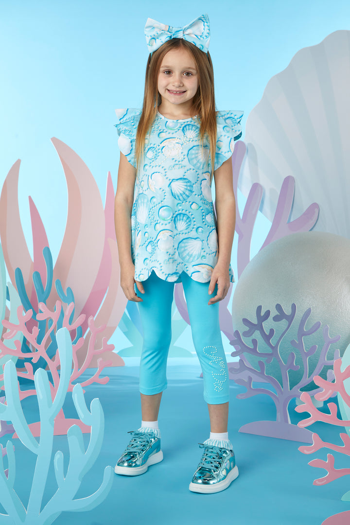 SS24 A Dee Girls Ollie Ocean Pearl Leggings Set