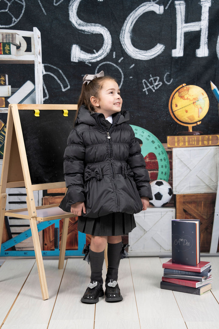 AW24 A Dee Girls Mary Jane Black Heart Sock Wellies