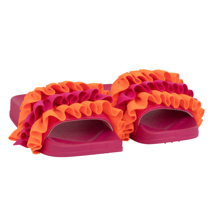 SS24 A Dee Girls Bold Hearts Frilly Sliders