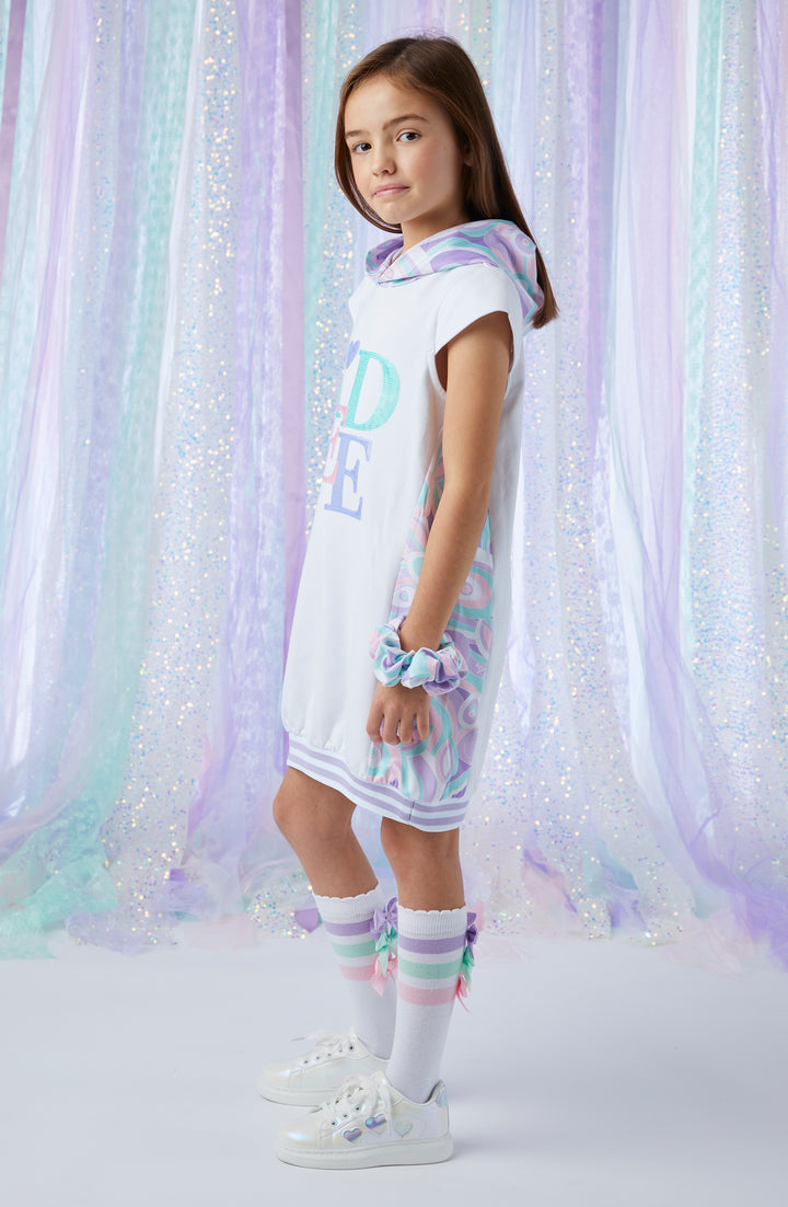 SS24 A Dee Girls Nadia Popping Pastels Hooded Dress