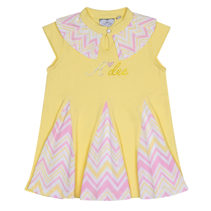 SS24 A Dee Girls Lottie Chevron Chic Lemon Leggings Set