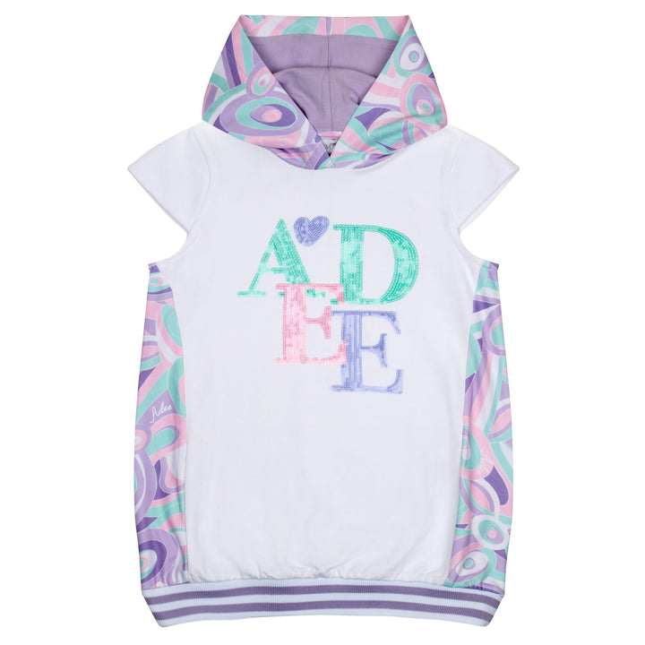 SS24 A Dee Girls Nadia Popping Pastels Hooded Dress