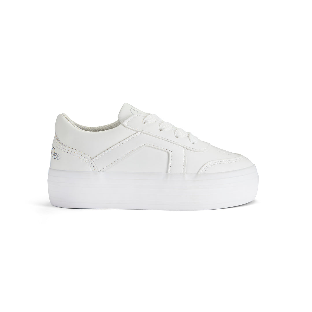 SS25 A Dee Patty White Platform Trainers