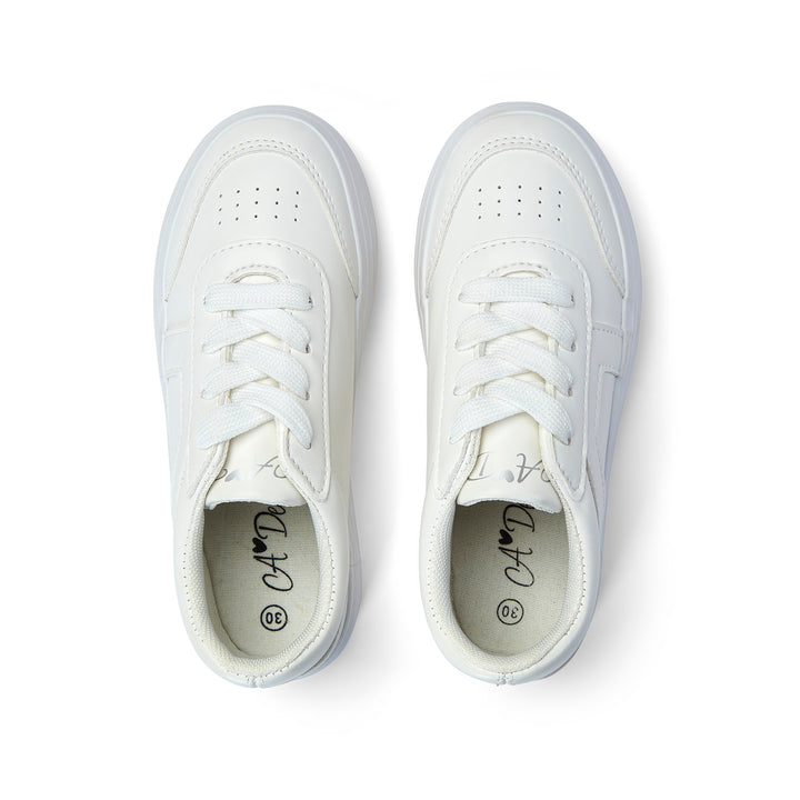 SS25 A Dee Patty White Platform Trainers