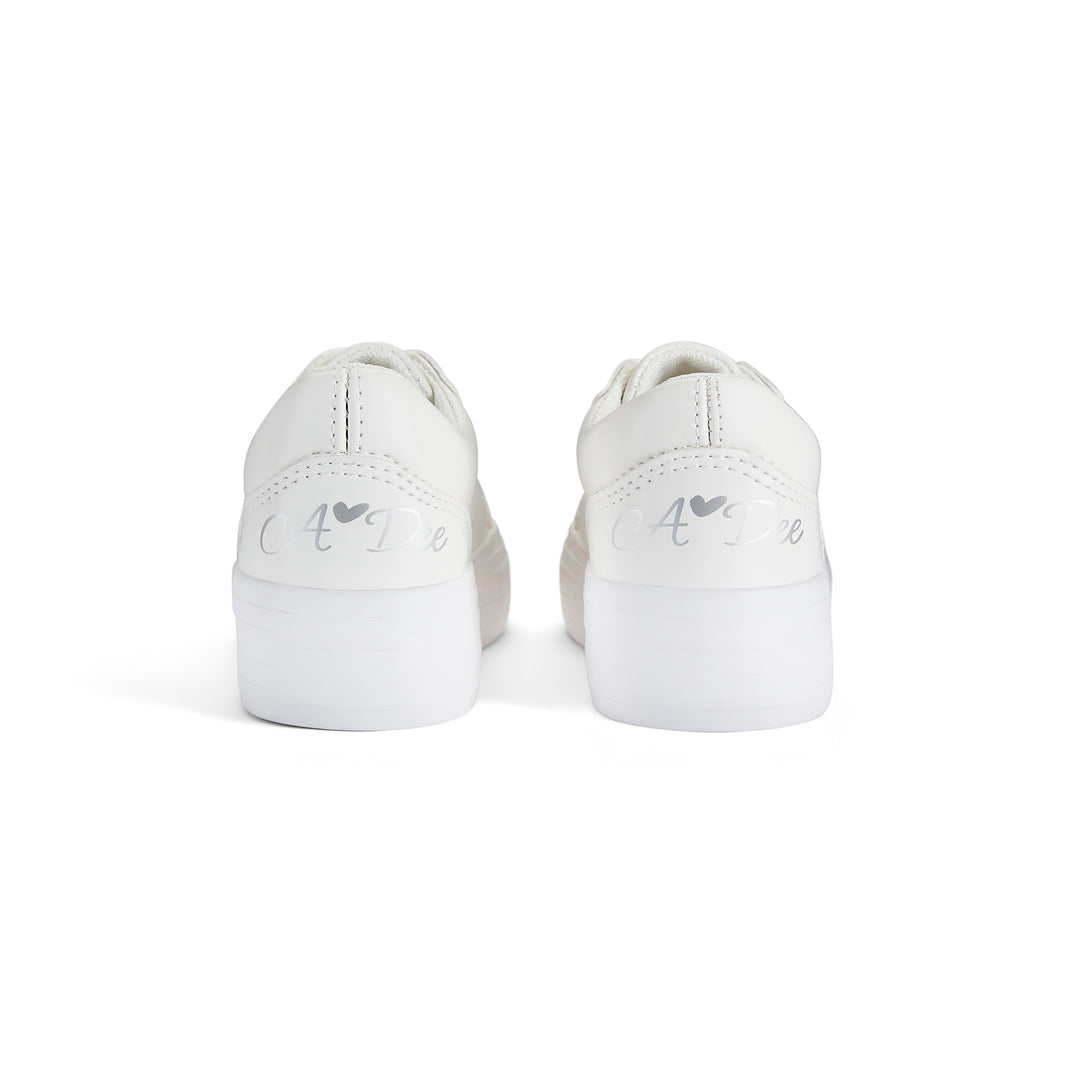 SS25 A Dee Patty White Platform Trainers