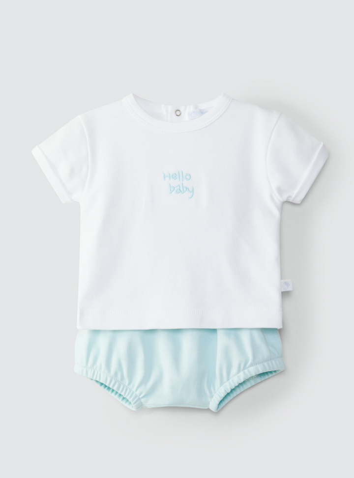 SS24 Laranjinha Baby Mint Green 'Hello Baby' Set