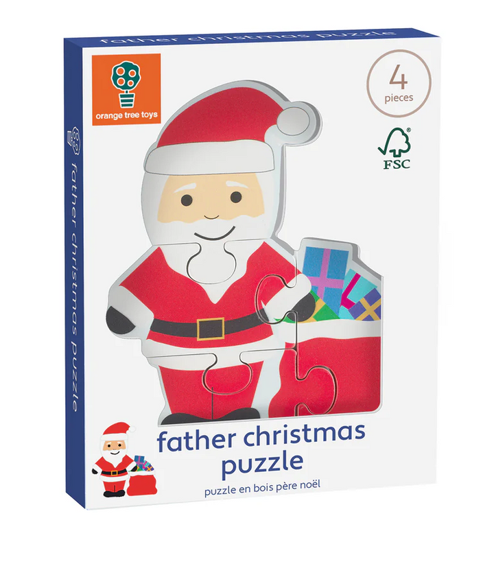 Orange Tree Father Christmas Wooden Puzzle