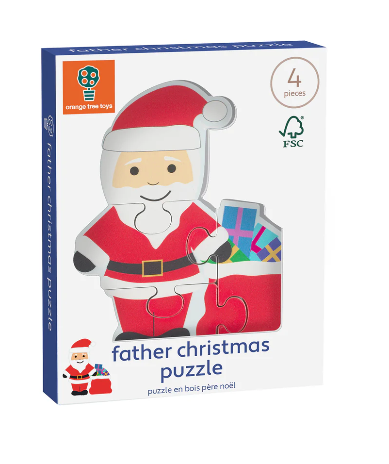 Orange Tree Father Christmas Wooden Puzzle