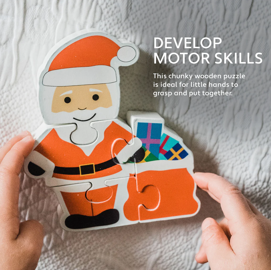 Orange Tree Father Christmas Wooden Puzzle