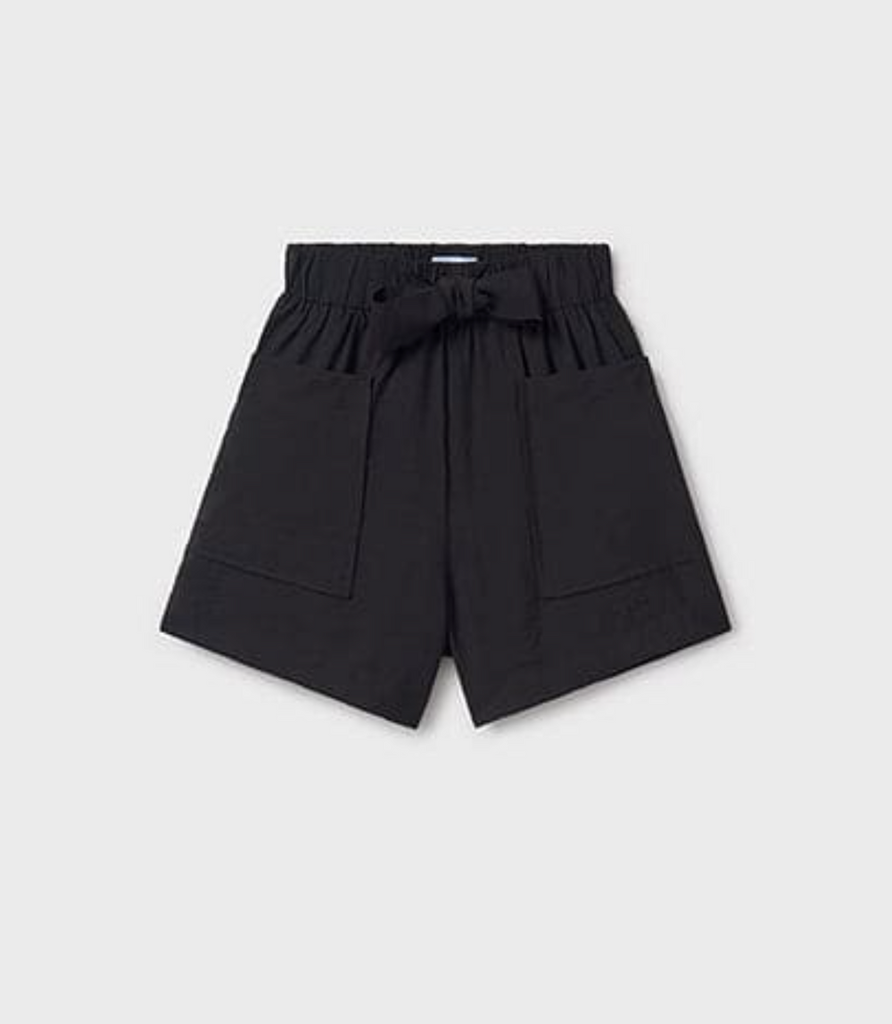 SS25 Mayoral Girls Black Shorts 6216 - Liquorice Kids