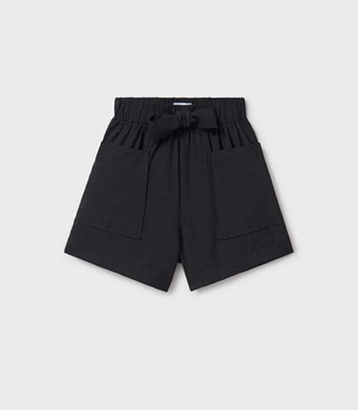 SS25 Mayoral Girls Black Shorts 6216 - Liquorice Kids