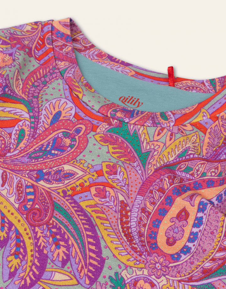 AW24 Oilily Girls Together Lilac Paisley T-Shirt
