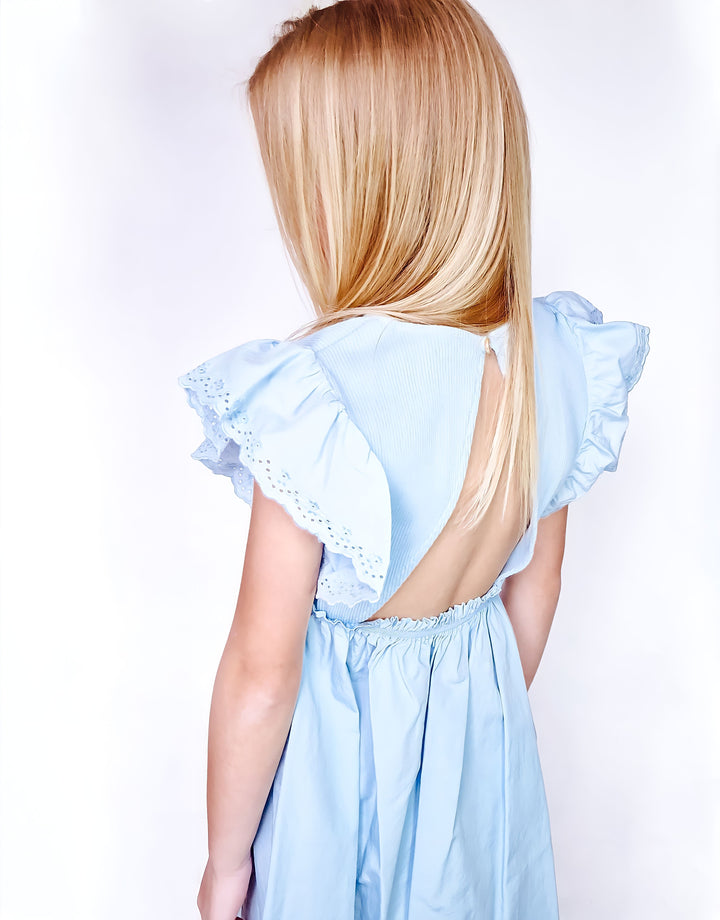 SS23 Laranjinha Girls English Blue Dress V3610