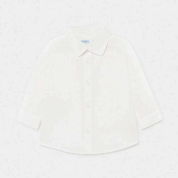 SS21 Mayoral Toddler Boys White Linen Shirt 117