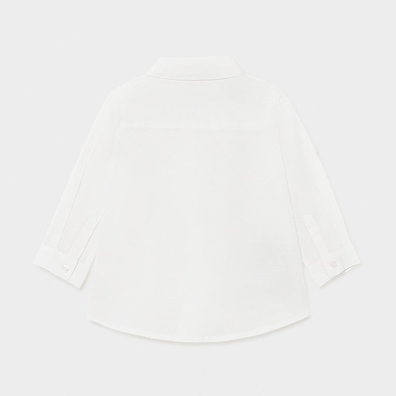 SS21 Mayoral Toddler Boys White Linen Shirt 117