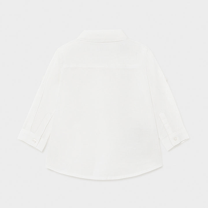 SS21 Mayoral Toddler Boys White Linen Shirt 117