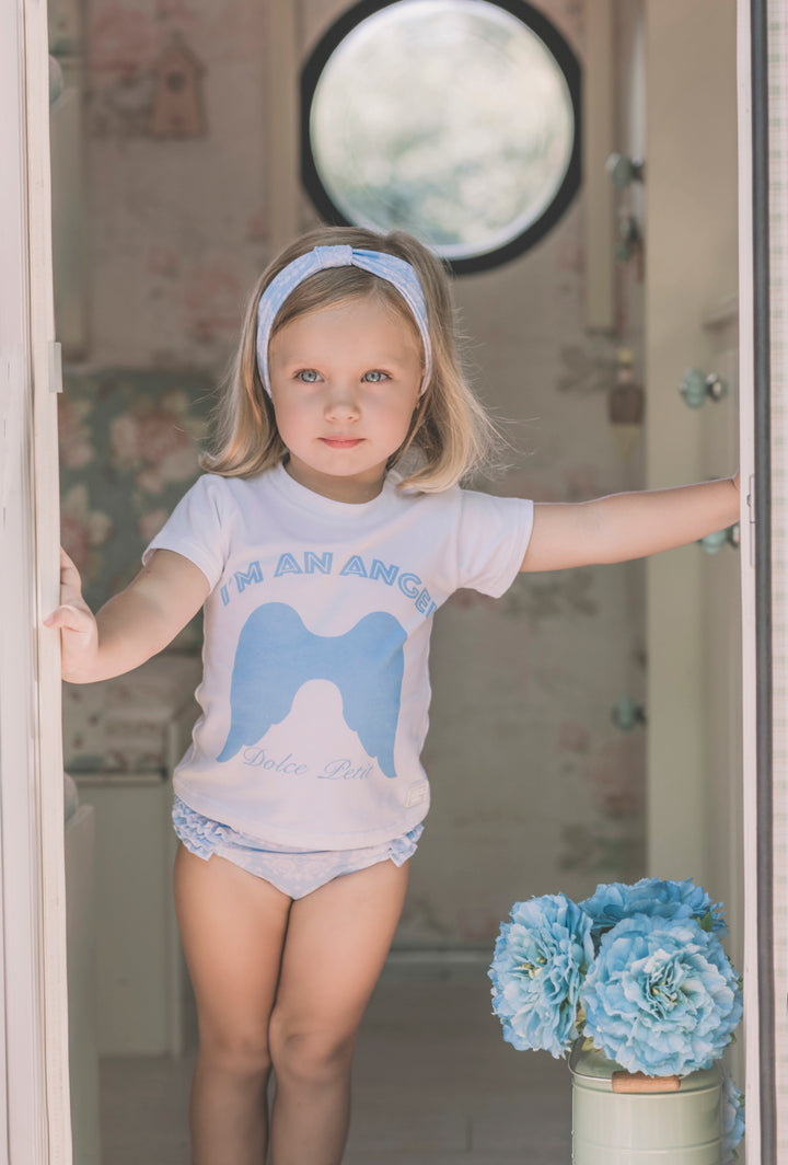 SS18 Dolce Petit Girls Blue & White Paisley Print Headband 2415-F