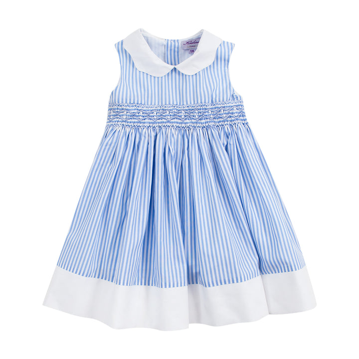 SS23 Kidiwi Girls Flora Blue Smocked Dress