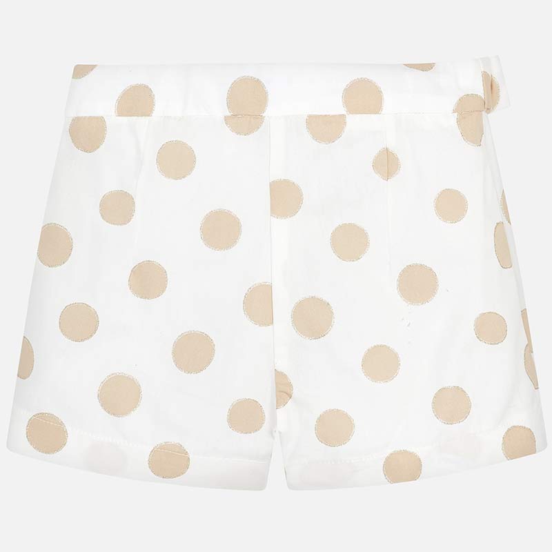 SS19 Mayoral Older Girls Cream & Gold Polka Dot Shorts 6211