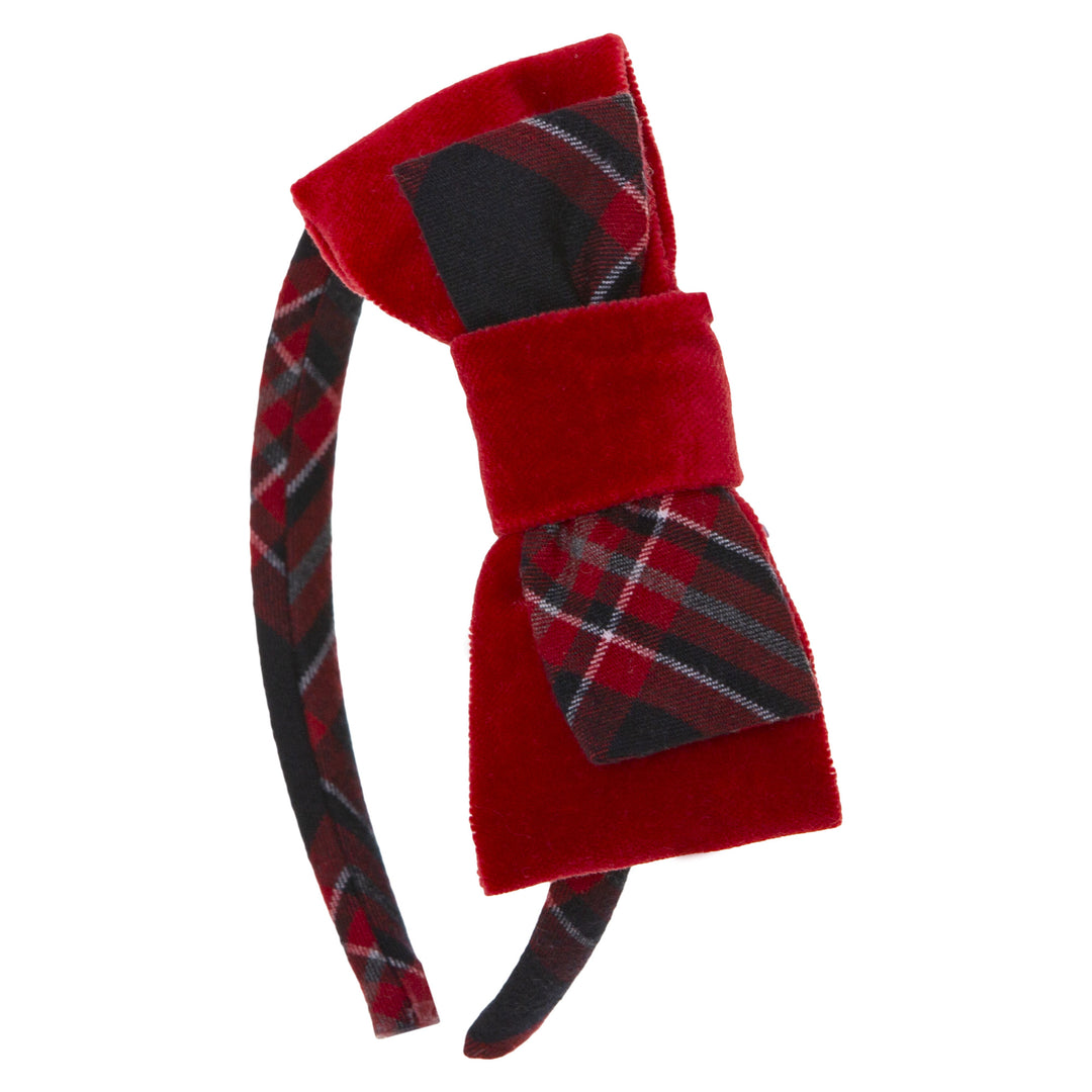 AW21 Patachou Girls Tartan Hairband - Liquorice Kids