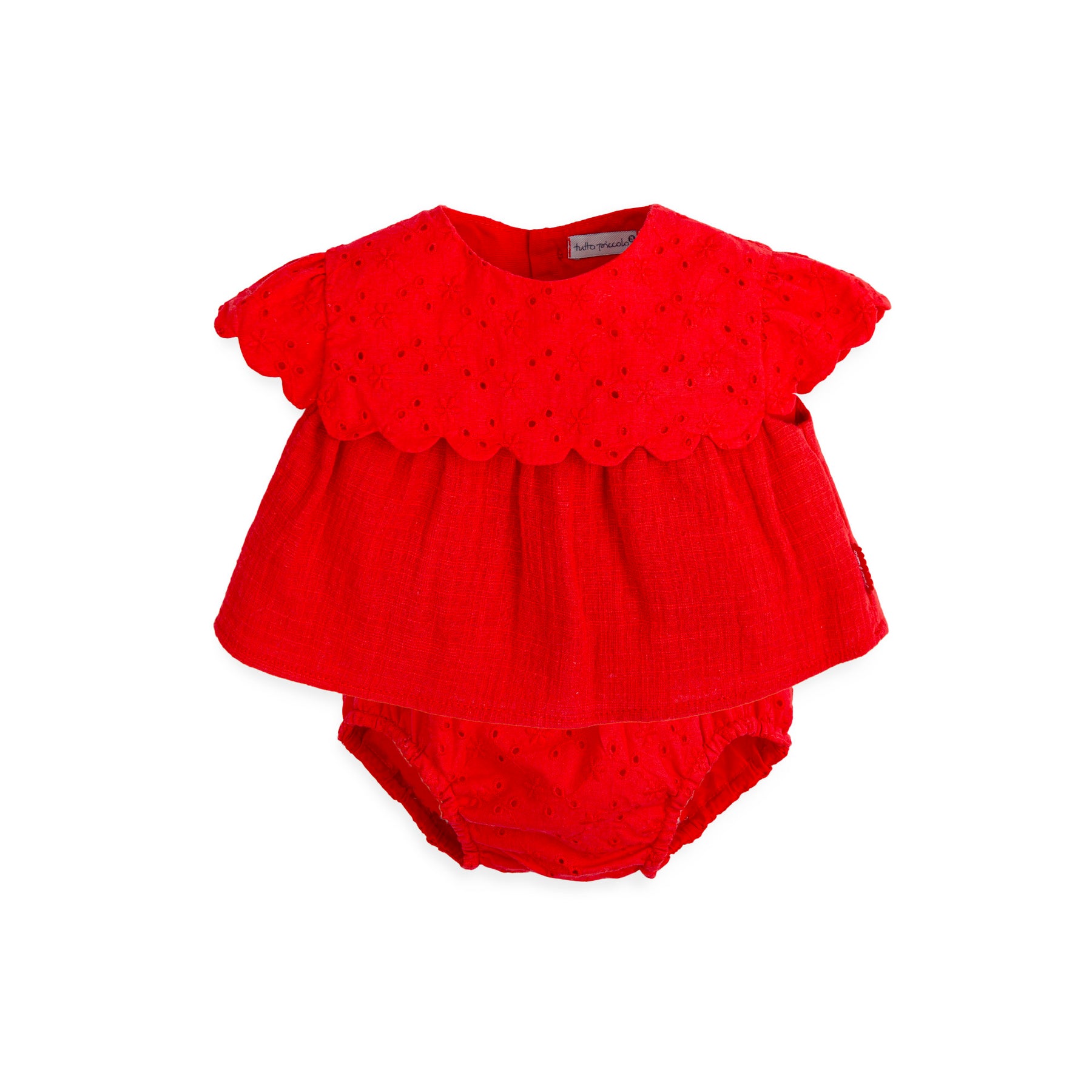 SS22 Tutto Piccolo Baby Girls Red Jam Pants Set 3437