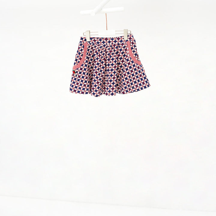 SS17 Mim-Pi Girls Spanish Rose Blue, White & Red Skirt 436