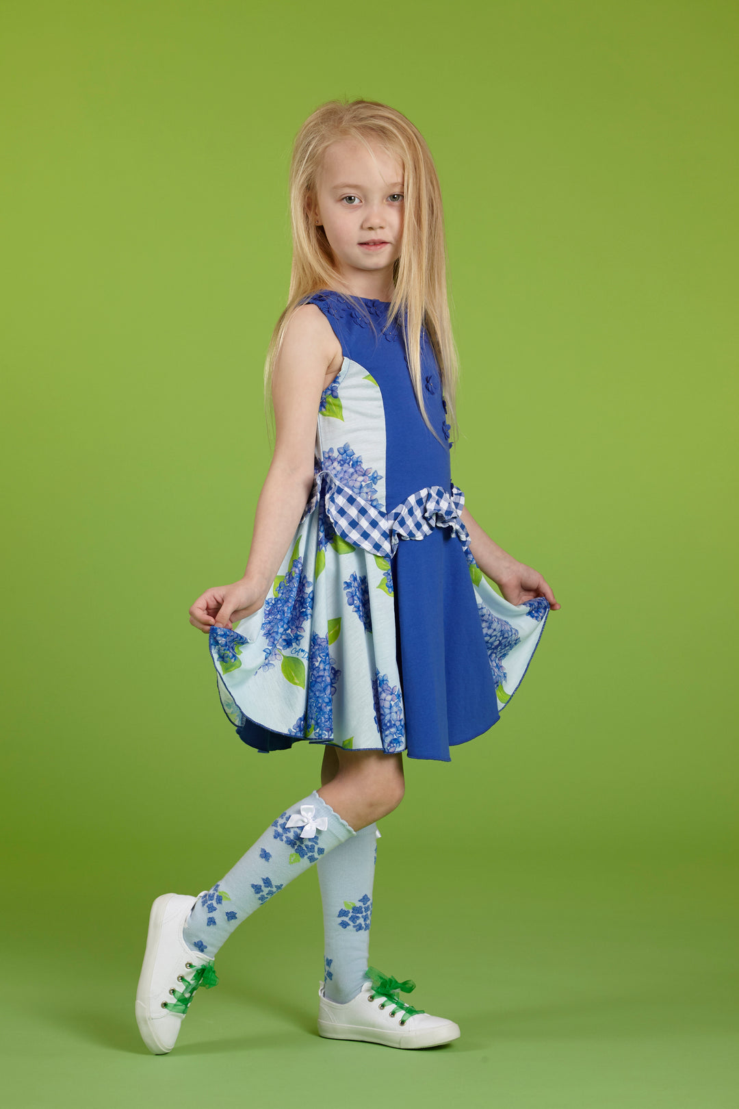 SS18 A*Dee Girls Dale Two-Tone Jersey Dress