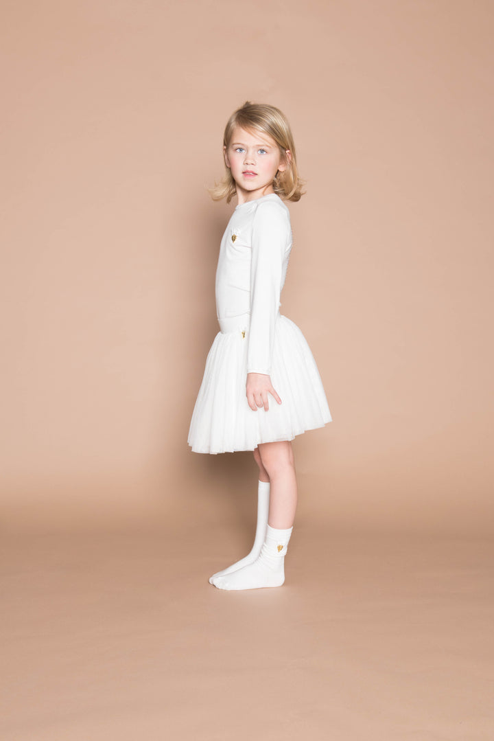 Angel's Face White Knee High Charm Socks