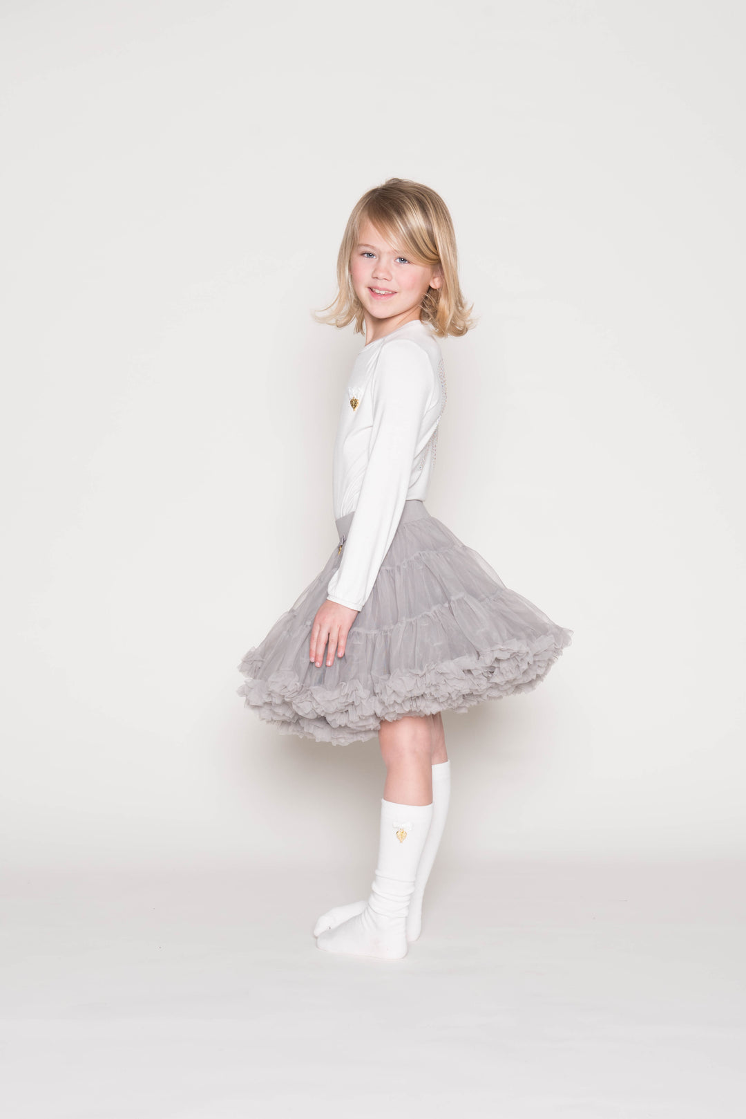 Angel's Face White Knee High Charm Socks