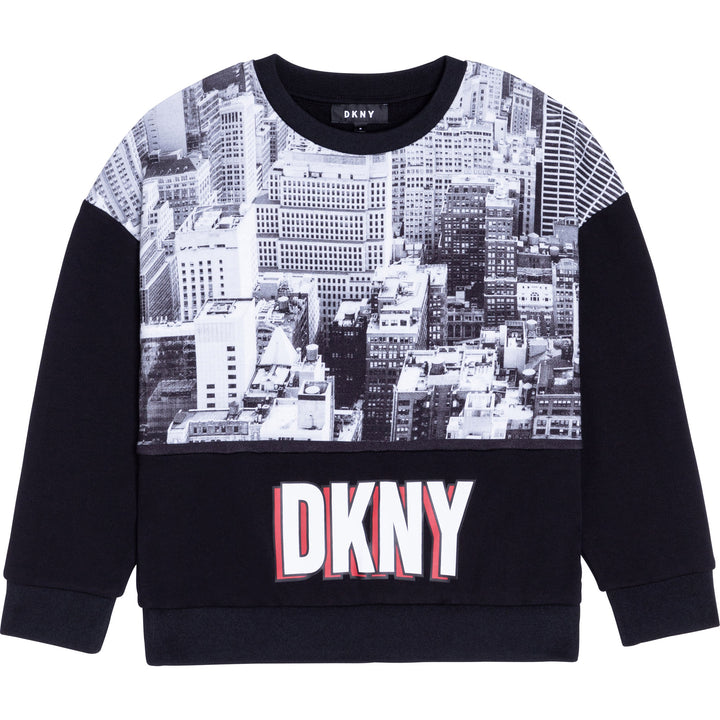 AW21 DKNY Girls NYC Black & White Jumper