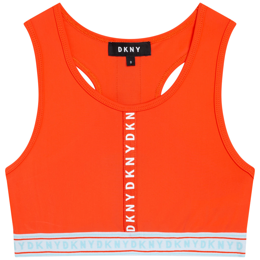 DKNY Women's Cropped Drop Out Logo Tee - Casual Short Sleeve Top For Spring & Summer | Versatile Staple Top